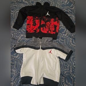 Jordan 12Month. 2 Zip Up Jackets. One Longsleeve And Other Has A Shorter Sleeve.